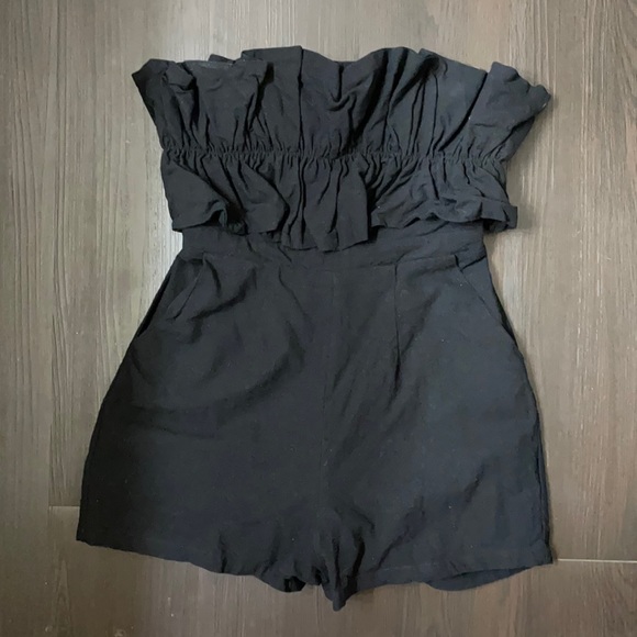 Vici Pants - Worn once black ruffled romper from vici